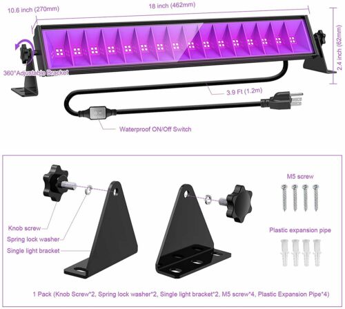 80W UV LED Black Light Bar Glow Party DJ Club Stage Lighting - IP65 We –  NuGen LED Solutions