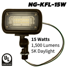 Load image into Gallery viewer, NG-KFL-15W 5000k Daylight 1/2in Knuckle Bracket 15 Watt LED Mini Flood 120-277vac