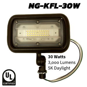 NG-KFL-30W 5000k Daylight 1/2in Knuckle Bracket 30 Watt LED Mini Flood 120-277vac