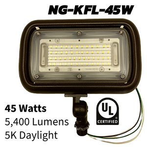 NG-KFL-45W 5000k Daylight 1/2in Knuckle Bracket 45 Watt LED Mini Flood 120-277vac