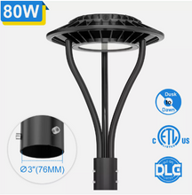 Load image into Gallery viewer, NG-PTA-80WD-508S-BLSY Selectable Lumens Round Post Top LED Fixture Dusk to Dawn 5000k Daylight