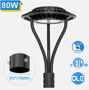 NG-PTA-80WD-508S-BLSY Selectable Lumens Round Post Top LED Fixture Dusk to Dawn 5000k Daylight