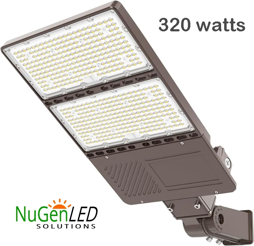 NG-PL-320W LED Parking Lot Area Light 5000k Daylight Premium DLC